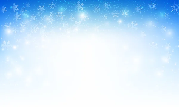 Winter Schneefall mit Bokeh und Beleuchtungselement abstrakte Backgr — Stockvektor