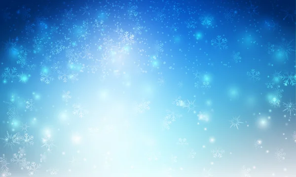 Winter Schneefall mit Bokeh und Beleuchtungselement abstrakte Backgr — Stockvektor