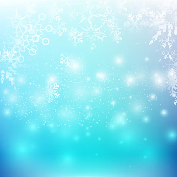 Snow fall with bokeh and lighting element abstract background ve — Stock Vector