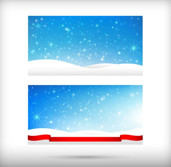Collection de joyeux modèle de carte de Noël avec horiz copyspace — Image vectorielle
