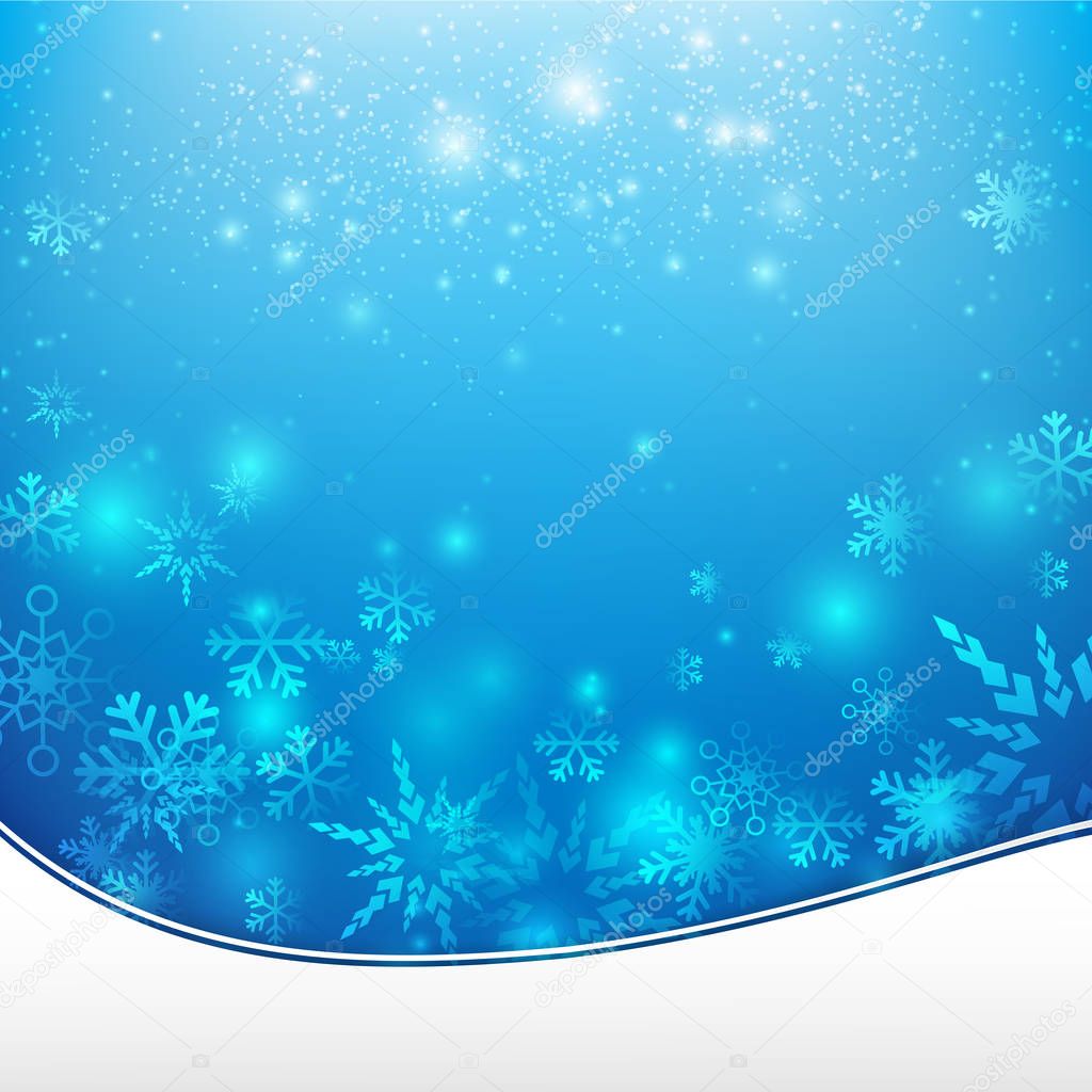 Snow fall with bokeh and lighting element abstract background ve