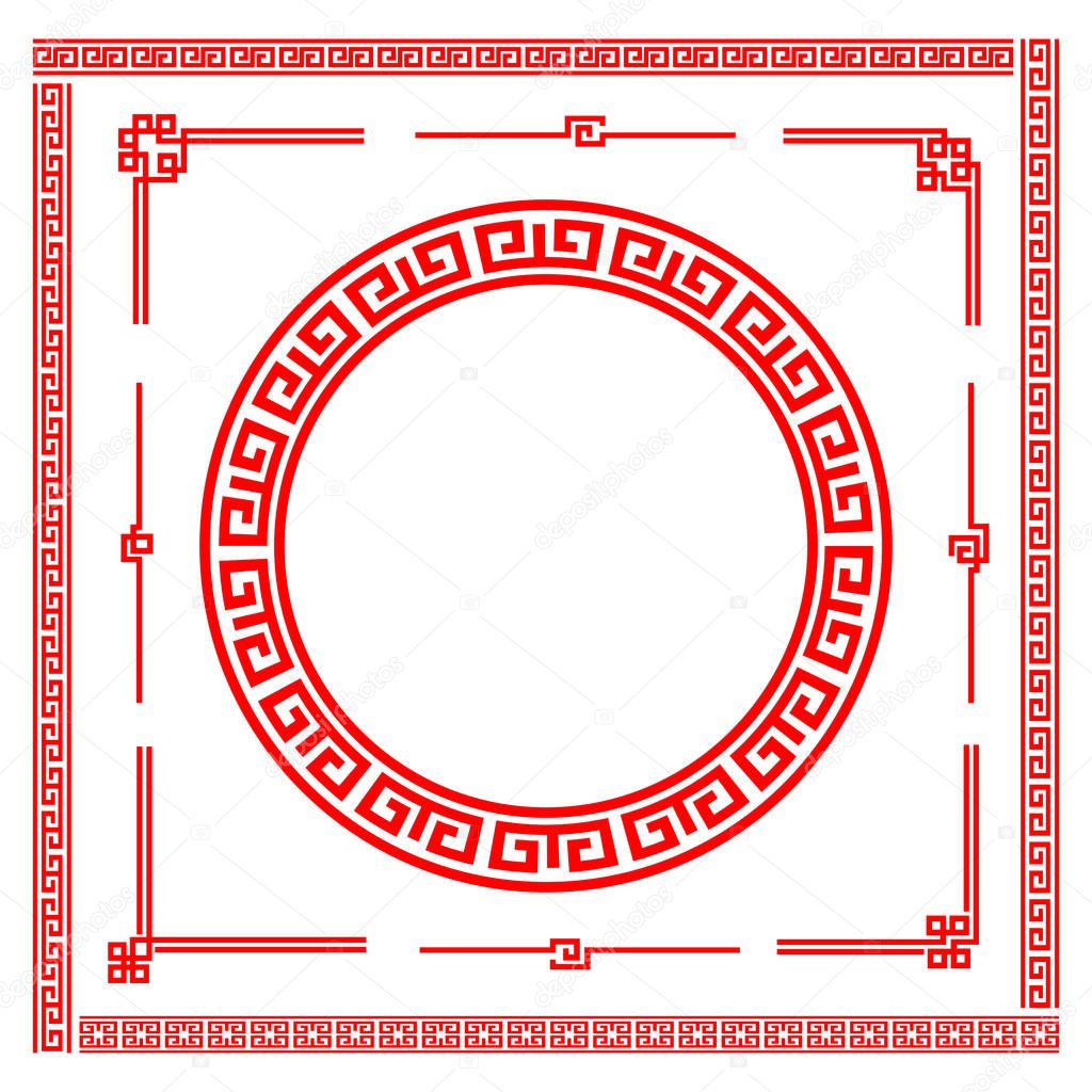 Chinese style art boarder frame element for design and decoratio