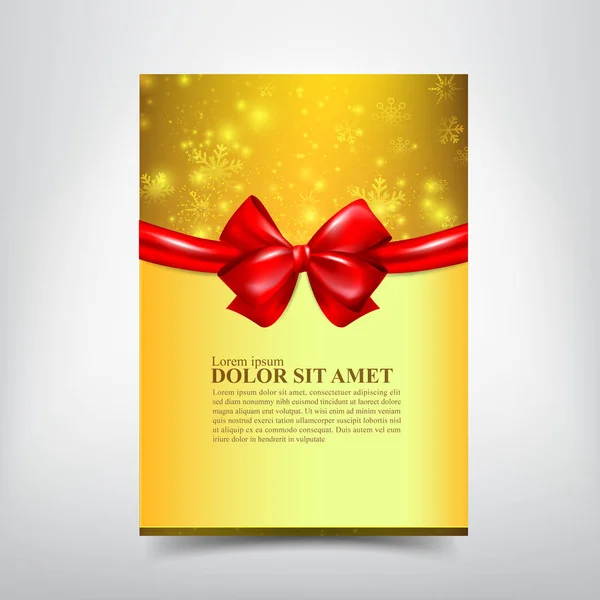 Weihnachtskartenvorlage für Einladung und Gutschein mit rot — Stockvektor