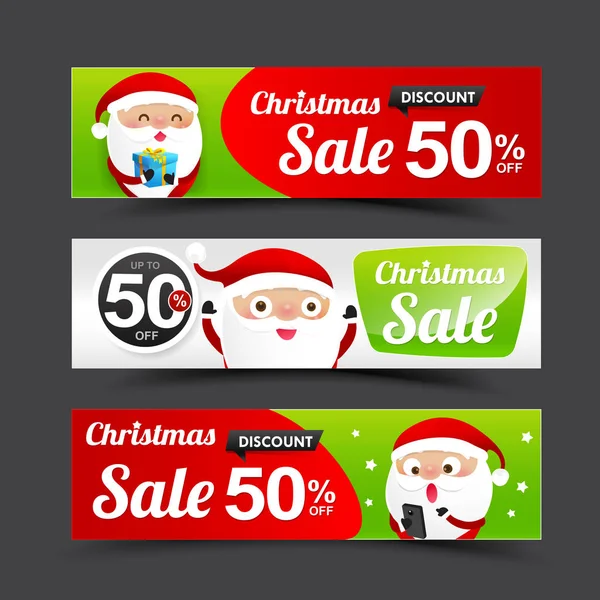 023 Collection of Merry Christmas Santa Claus tag promoi — стоковый вектор