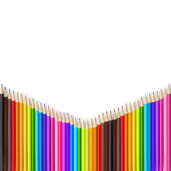 Lápis de cor backgroud abstrato sobre fundo branco com vetor — Vetor de Stock
