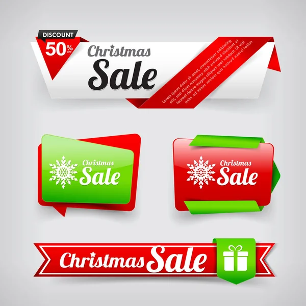 Coleção de Natal web tag banner promoção venda anddiscoun — Vetor de Stock
