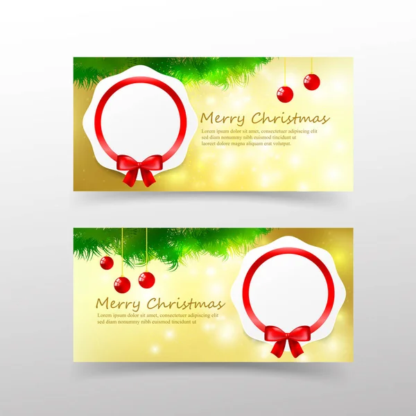 006 Christmas card template for invitation and gift voucher with — Stock Vector