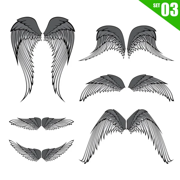 003 Collection of wings design element vector illustration eps10 — Stock Vector