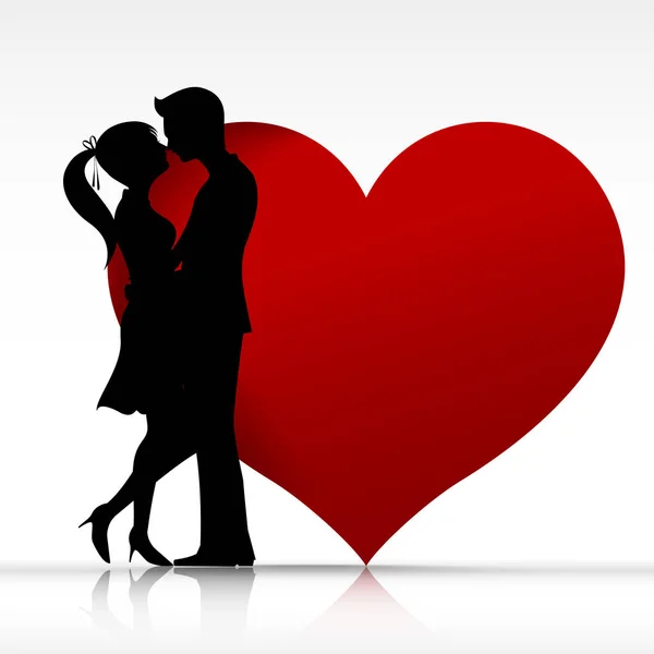 002 的男人和女人 couper 接吻与爱的轮廓设计 ele — 图库矢量图片