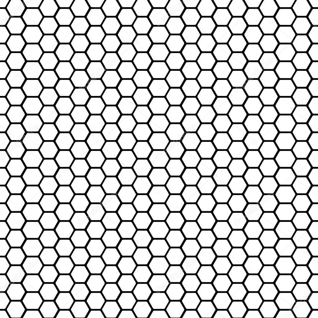 002 Black and white basic hexagonal shape honeycomb abstract bac