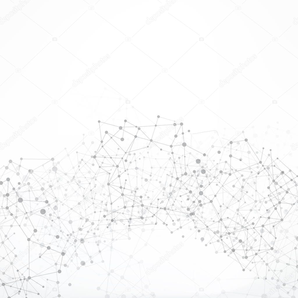 Abstract background network connect concept with dot and link li