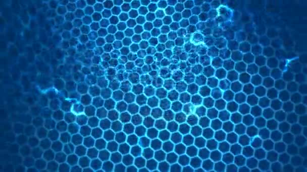 Modèle en nid d'abeille avec effet d'éclairage sur le fond sombre 4K 3840 x 2160 — Video