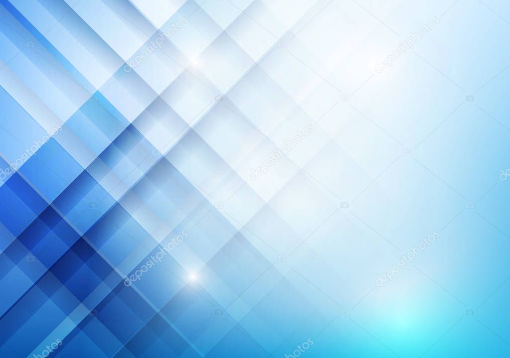 Abstract blue background with basic geometry overlaps and layere