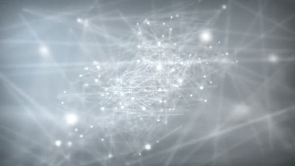 Fond abstrait pointillé et ligne de connexion avec effet lumineux et flou pour concept technologique 4K UHD 3840 x 2160 — Video