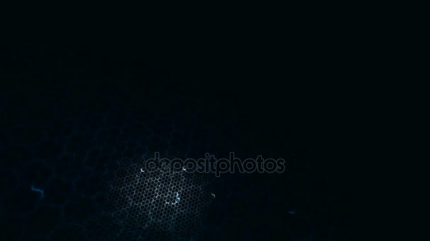 Wabenmuster mit Lichteffekt über dem dunklen Hintergrund 4k 3840 x 2160 — Stockvideo