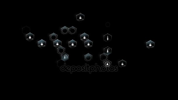 Honeycomb pattern with lighting effect over the dark background 4K 3840 x 2160 — Stock Video