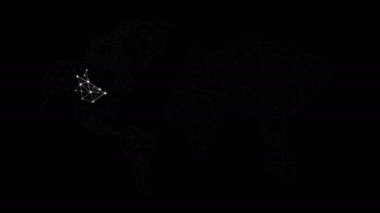 Dünya Haritası için fütüristik ağ bağlantı satır bağlama kavramları