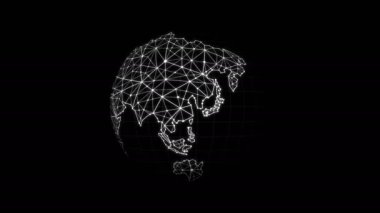 Dünya Haritası için fütüristik ağ bağlantı satır bağlama kavramları