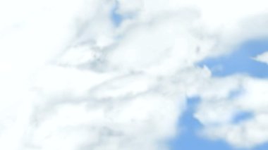 Bir bulutlar gökyüzünde geçen hareketin animasyon