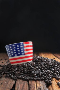 Atış america bayrak deseni seramik Cup dar yığını üzerinde kapatın