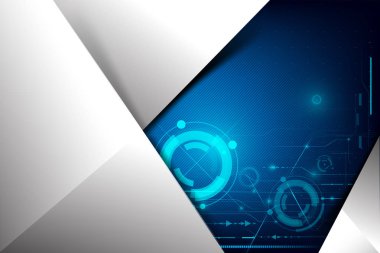 Fütüristik siber teknoloji arka plan ile noktalı circ