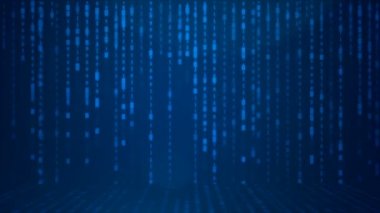 4 k Abstrack arka plan satırı tahıl teknolojisi ve fütüristik konsept ile rasgele dijital ikili metin açılır