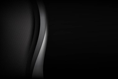 Arka plan koyu ve siyah karbon fiber ile eğri ve l