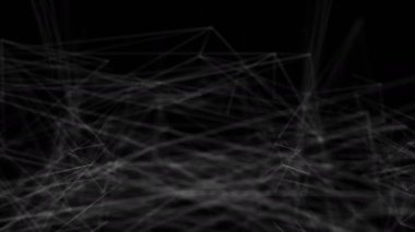 4 k animasyon nokta ve bağlantı hattı ile koyu arka plan üzerinde hareketli kamera izleme