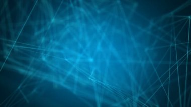 4 k animasyon arka plan uçuş kızdırma ve Aydınlatma etkisi futuristik cyber bağlantı kavramı için nokta ve bağlantı hattı üzerinden geçmek