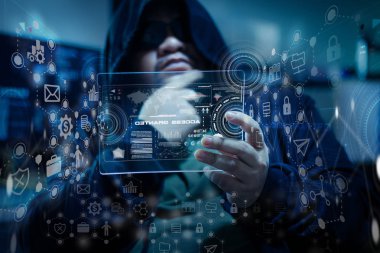 Hacker açık tablet ile Hud paneli ve kod grafik bar verilerini kullanma