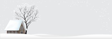 Ağaç ve ev kar olur gece zaman o kış manzara