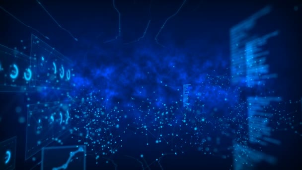 Cercle de point avec ligne de connexion avec élément de barre graphique HUD 