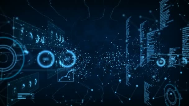 Cercle de point avec ligne de connexion avec élément de barre graphique HUD 