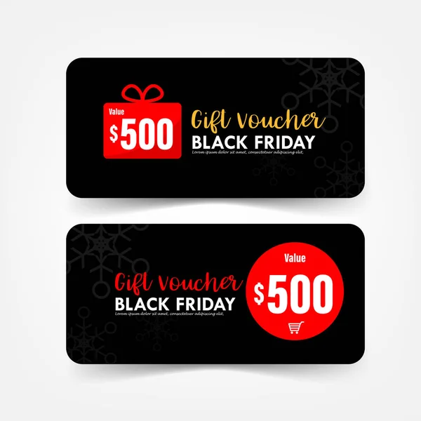 Colección de Navidad negro viernes regalo voucher web tag banner — Vector de stock