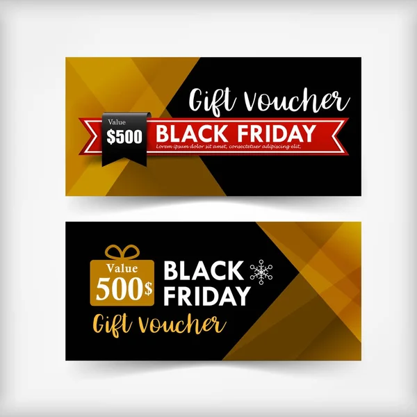 Colección de Navidad negro viernes regalo voucher web tag banner — Vector de stock