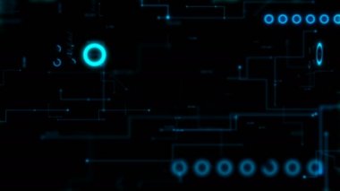 4k Animasyon 3d koyu arka plan hareketli grafik Infographic nokta ve çizgi metafor cyber fütüristik veri transferi ağ bağlantı kavramı bar