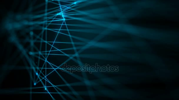 4K animation sombre fond abstrait Dot Line Connection pour concept de réseau technologique cyber futuriste 