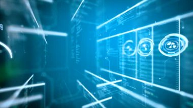 4 k animasyon UI kullanıcı arabirimi ile veri Hud pi çubuğu metin kutusu tablo ve fütüristik teknoloji kavramı için arka plan öğesi kara günü