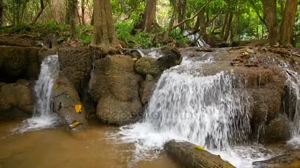 Nature Chute Eau Kanchanaburi Thaïlande Avec Son Ambiant — Video