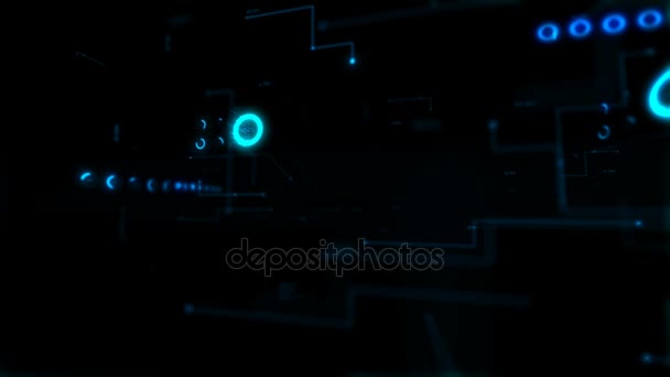 Animatie Abstract Dark Background Bewegende Stip Lijn Metafoor Cyber Futuristische — Stockvideo
