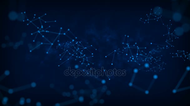 Abstract Background Dot Circle Connection Futuristic Network Cyber Connect Concept — Stock Video