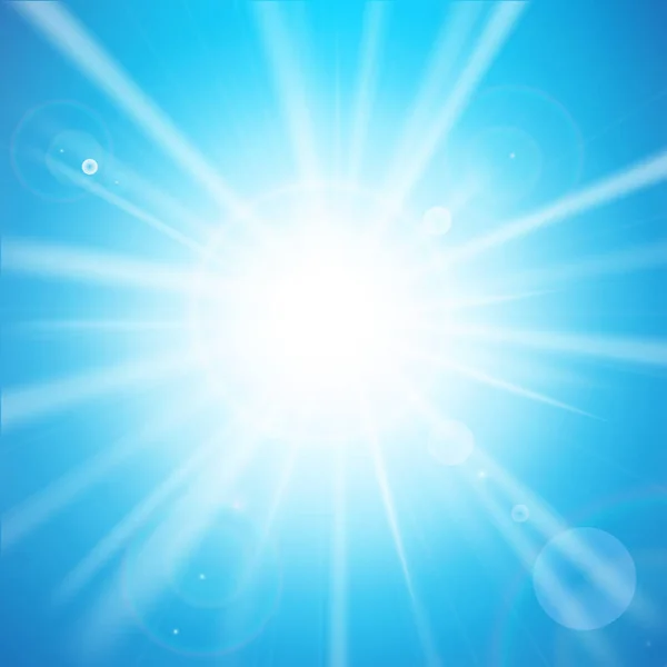 日光 001 と青い背景 — ストックベクタ