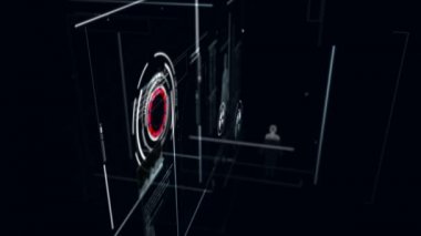 4k animasyon kullanıcı arabiriminin Hud cyber futuristik konsepti ile tahıl için koyu renk arka plan işleme