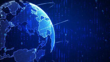 Koyu arka plan ile siber techn için ok nokta aydınlatma