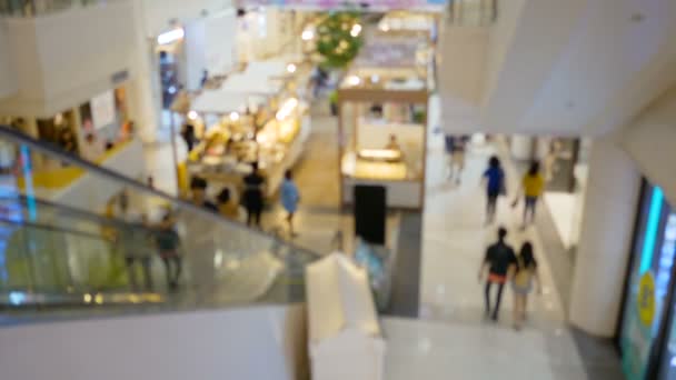 Abstract Blurry Background Cloud People Moving Shopping Mall — Stock Video