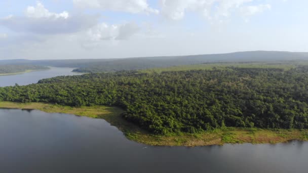 Aerial View Drone Lövés Festői Táj Trópusi Természet Erdő Ellen — Stock videók