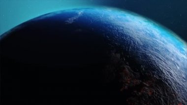 Dönen gerçekçi dünya haritası, koyu ve tahıl işlenmiş, NASA tarafından döşenmiş.