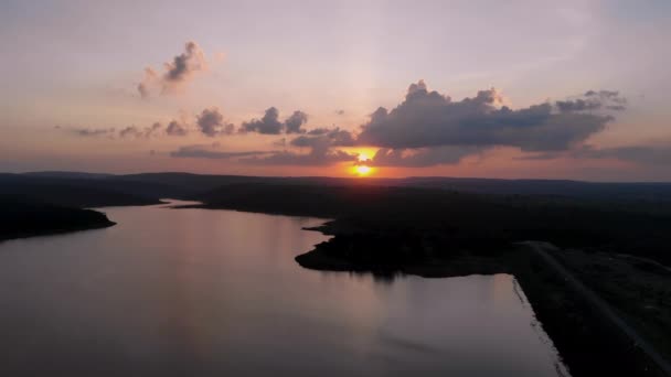 Vue Aérienne Drone Paysage Pittoresque Nature Tropicale Forêt Arborée Bord — Video