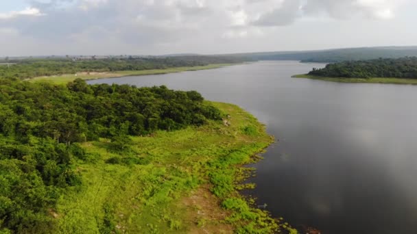 Aerial View Drone Shot Scenic Landscape Tropical Nature Tree Forest — Stock Video