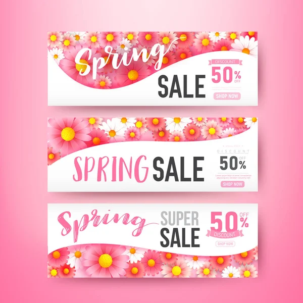 Coleção fo spring banner horizonte 002 — Vetor de Stock